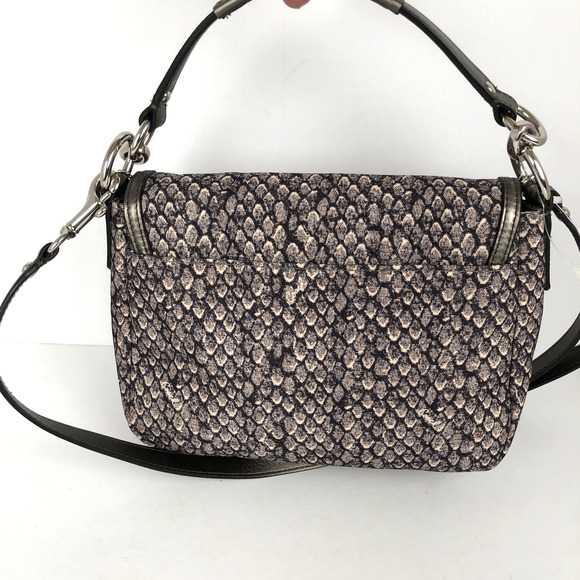 NWOT COACH Taylor Snake Print Flap Gunmetal Trim Crossbody Hand Bag F26036 - Picture 3 of 16